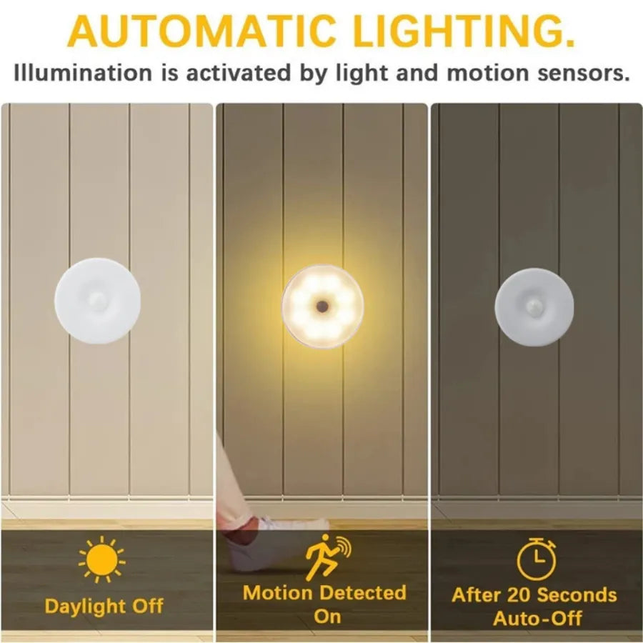 Rechargeable Motion Sensor USB Night Light LED Lamp