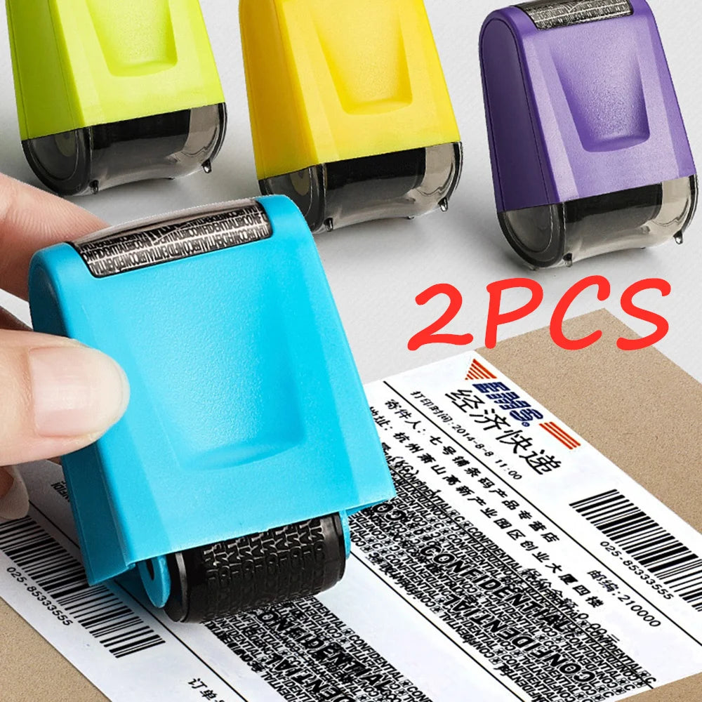 2Pcs Anti-Theft Protection Confidential Data Guard Stamp Roller