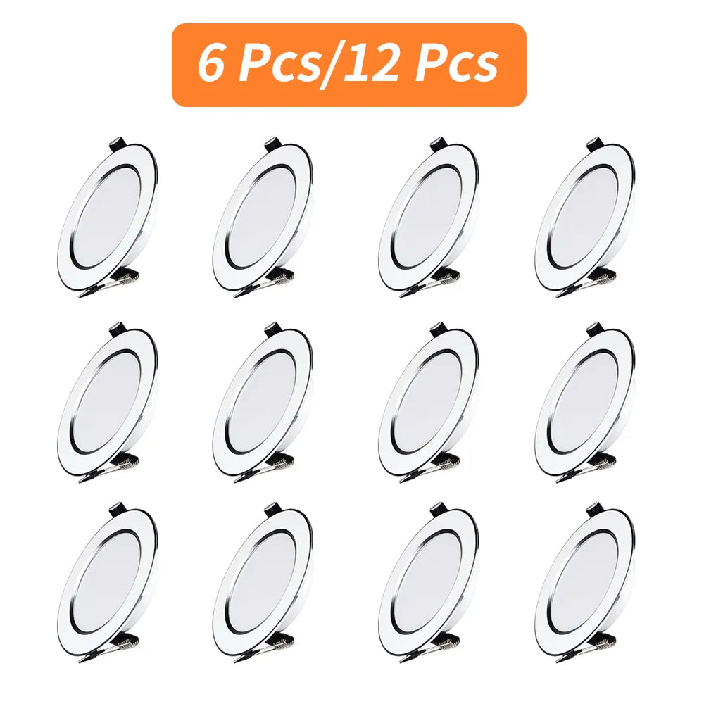 Led 3 color Dimmable Ceiling Round Led Panel Light Recessed Downlight