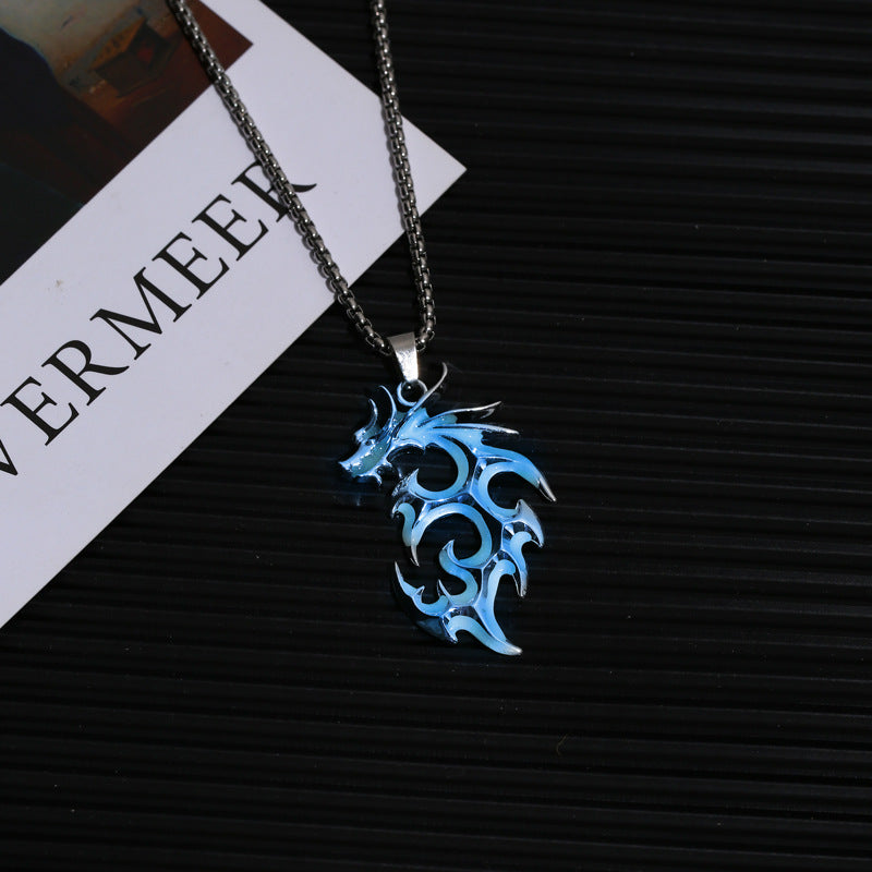 Dragon Titanium Steel Luminous Necklace