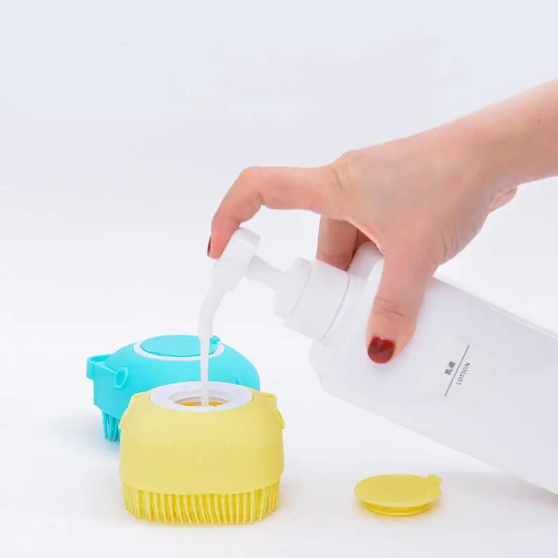 Silicone Sponge With Shampoo Dispenser Brush For Pets