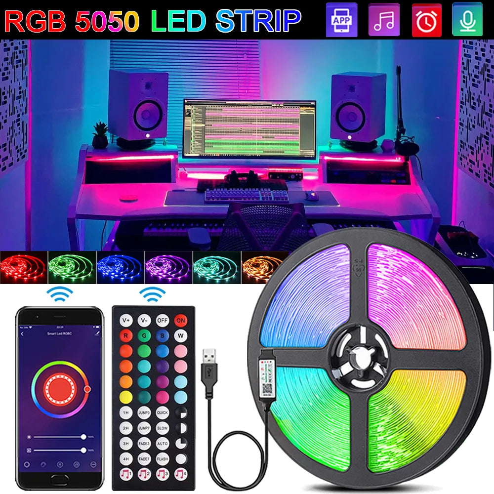 5V RGB 5050 LED USB Infrared Remote Control Flexible Light Strip