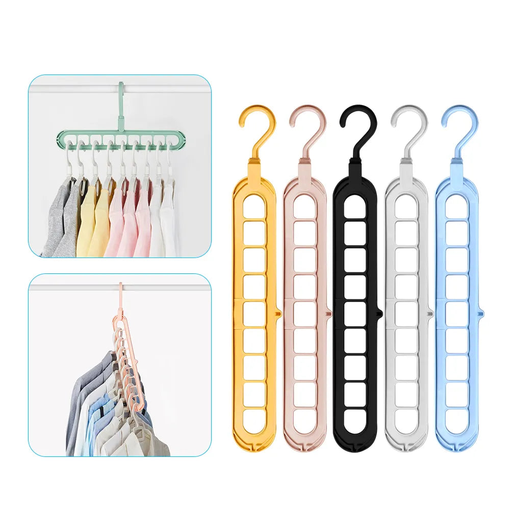 Space Saving Clothes Hanger Racks With 9 Ports Clothes Hangers