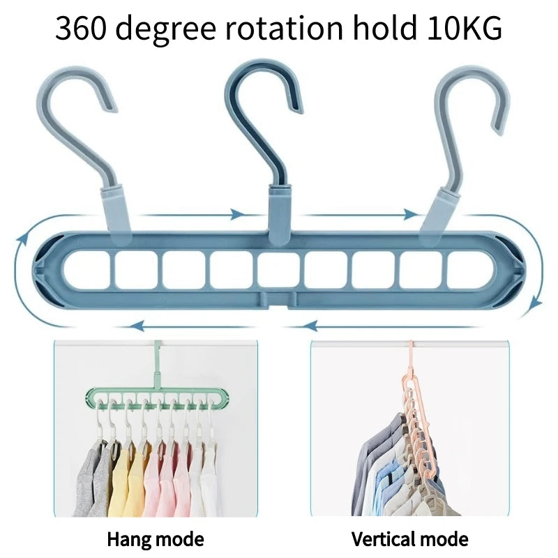 Space Saving Clothes Hanger Racks With 9 Ports Clothes Hangers