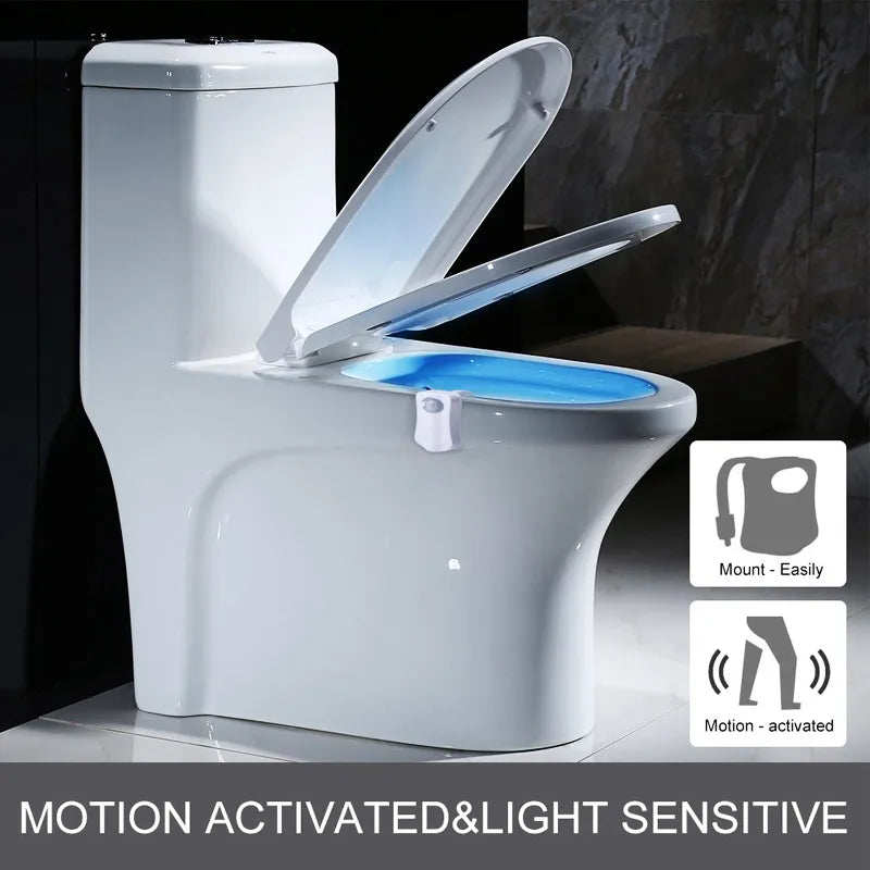 Smart PIR Motion Sensor Waterproof 8/16 Colors LED Lamp For Toilet Seat