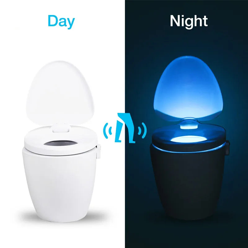 Smart PIR Motion Sensor Waterproof 8/16 Colors LED Lamp For Toilet Seat