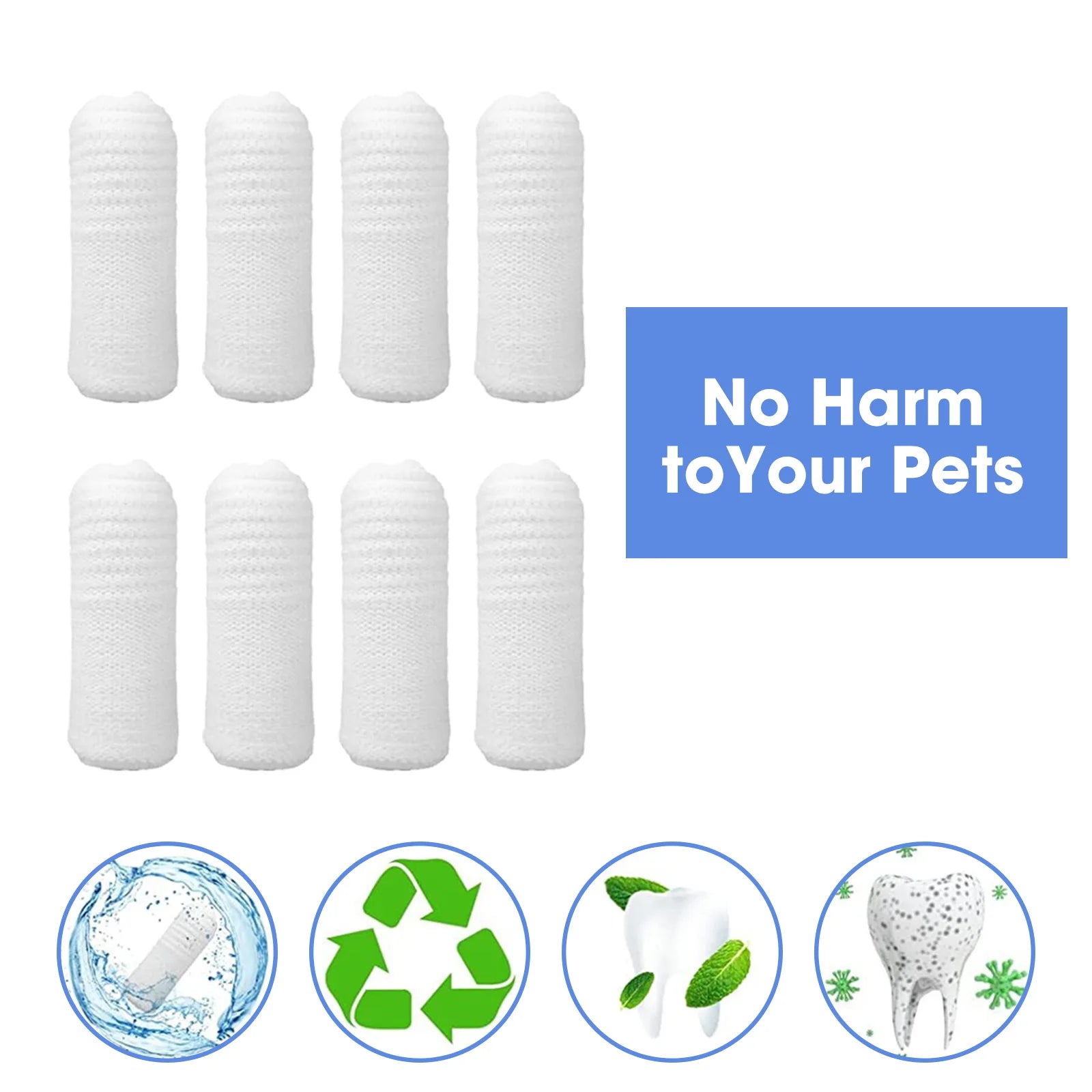 Two-finger Brushing Finger Cots Oral Cleaning Tool Finger Toothbrush For Pets