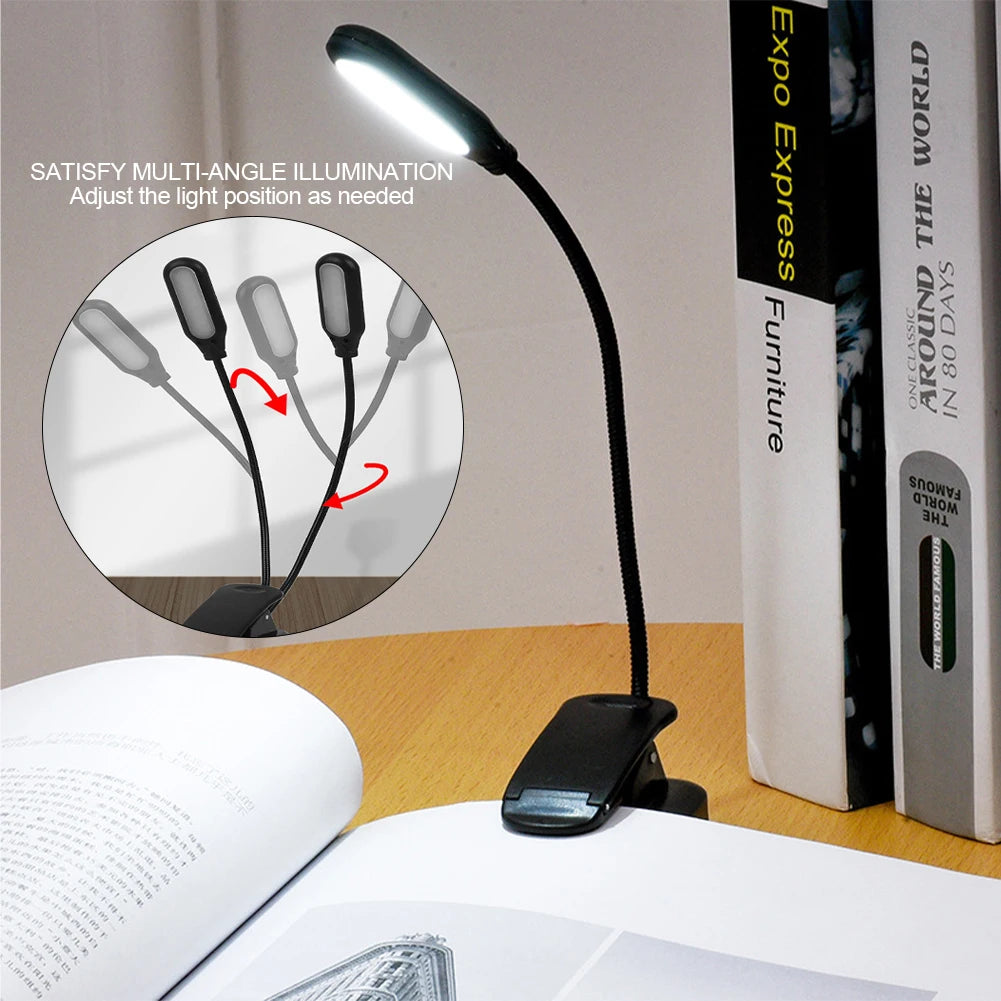 LED Flexible Night Light Mini Clip-On Study Desk Eye Protection Lamp