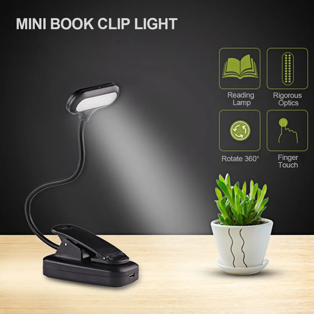 LED Flexible Night Light Mini Clip-On Study Desk Eye Protection Lamp