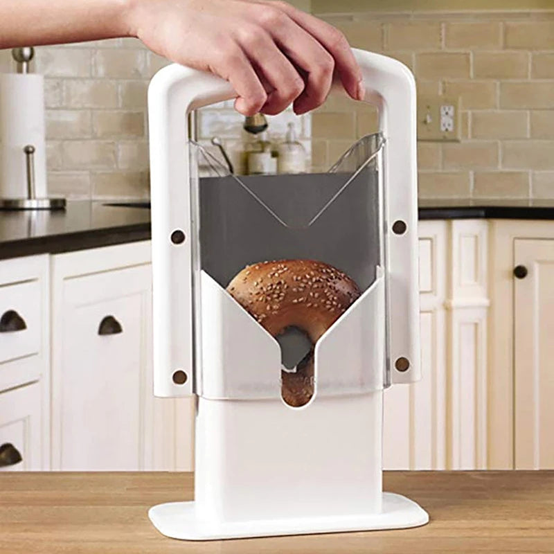 Bagel Guillotine With Stainless Steel Blade Universal Bread Slicer