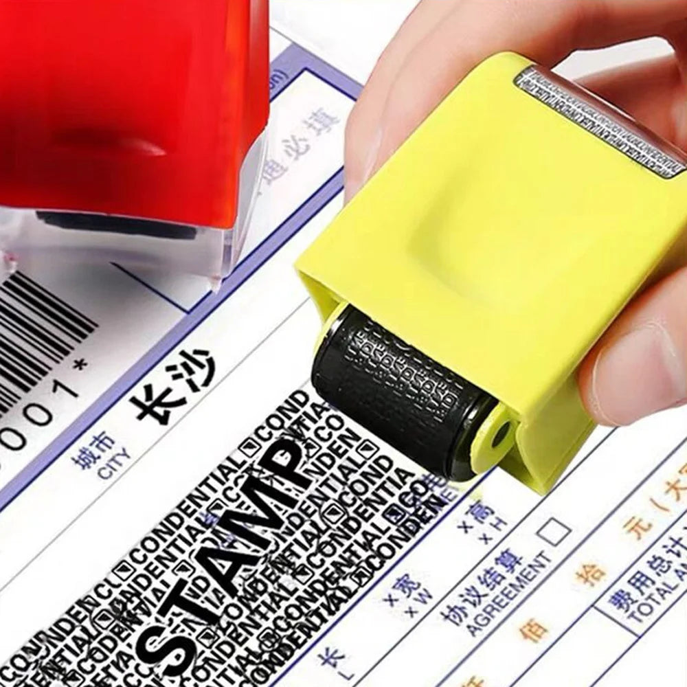2Pcs Anti-Theft Protection Confidential Data Guard Stamp Roller