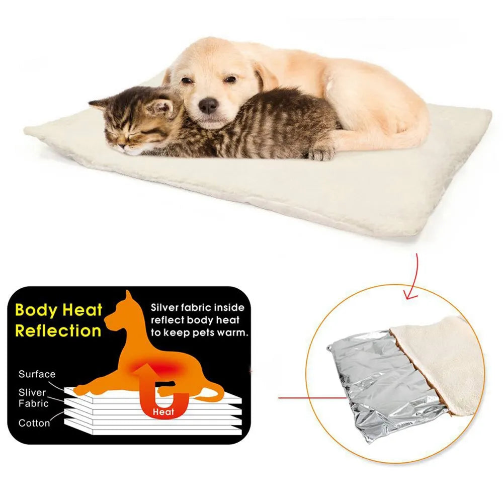 Self-Heating Pet Pads Blanket with Thermal Body Heat Reflecting Core Pad Warming Cushion Mat for Cats And Dogs