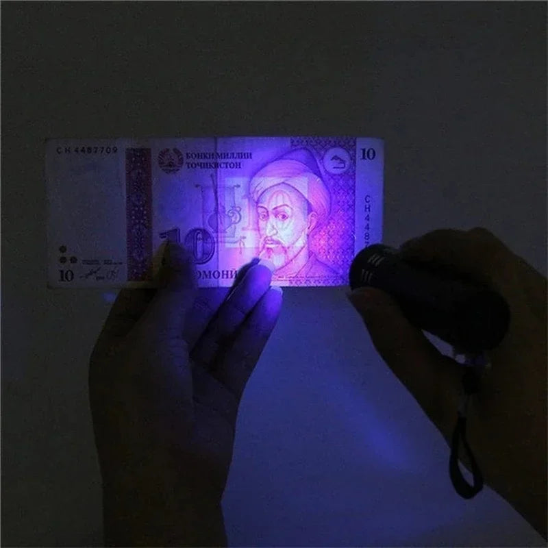395/365nm UV LED Ultraviolet Stain Detector Mini Flashlight