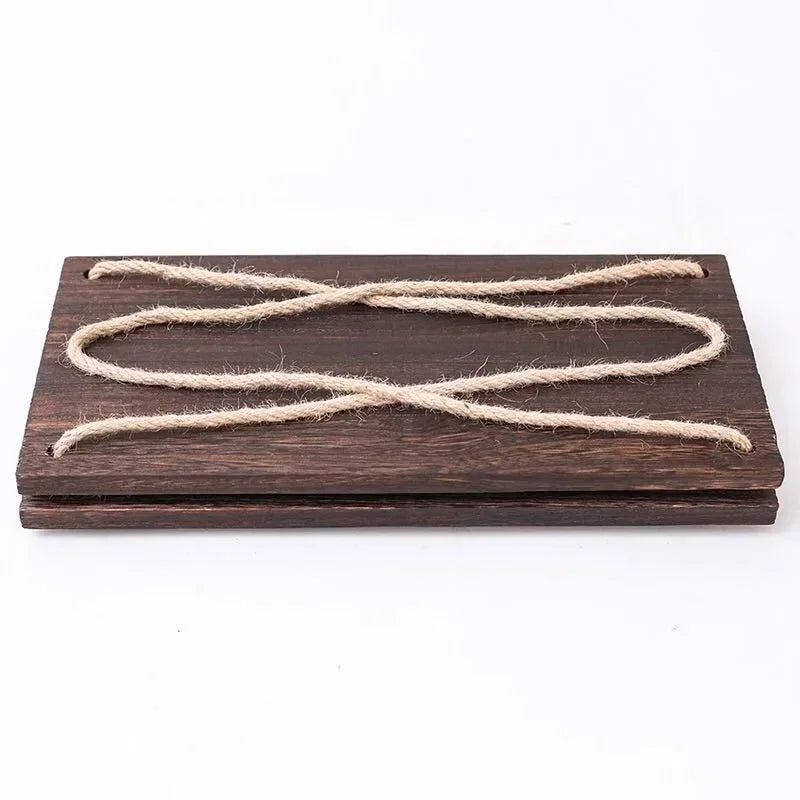 Wooden Rope Swing Hanging Plant Wall Mounted Flower Pot Tray