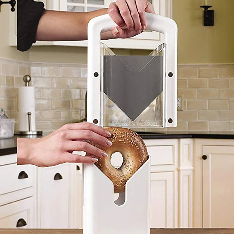 Bagel Guillotine With Stainless Steel Blade Universal Bread Slicer