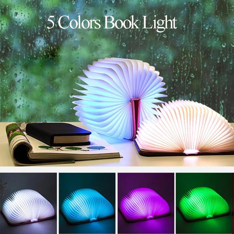 USB Rechargeable Led Night Light 3D Flod Book Lamp