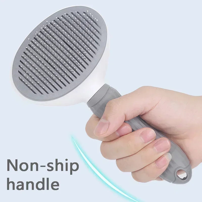 Non-slip Stainless Steel Pet Hair Removal Grooming Brush