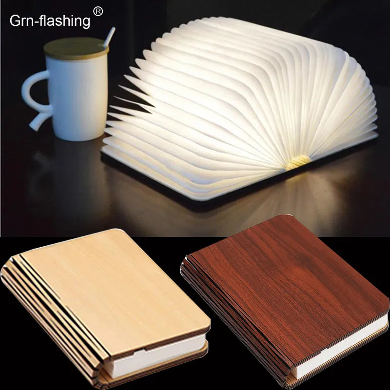 USB Rechargeable Led Night Light 3D Flod Book Lamp