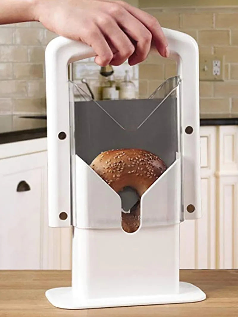 Bagel Guillotine With Stainless Steel Blade Universal Bread Slicer