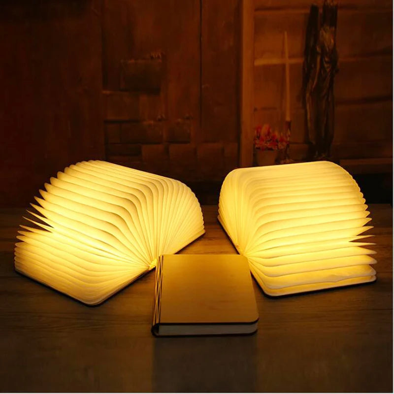 USB Rechargeable Led Night Light 3D Flod Book Lamp