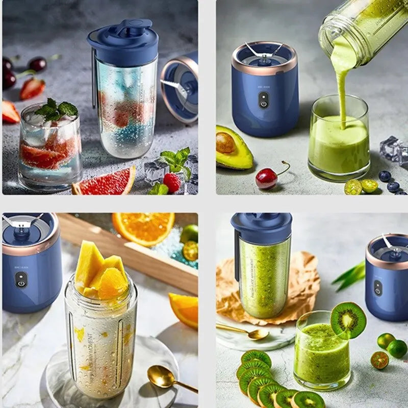 Portable Small Electric Juicer Stainless Steel Fruit Smoothie Blender