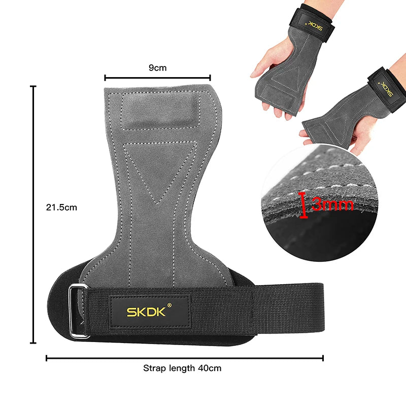 SKDK Gym Grips Palm Guards Cowhide Palm Protector Workout Gloves Grips