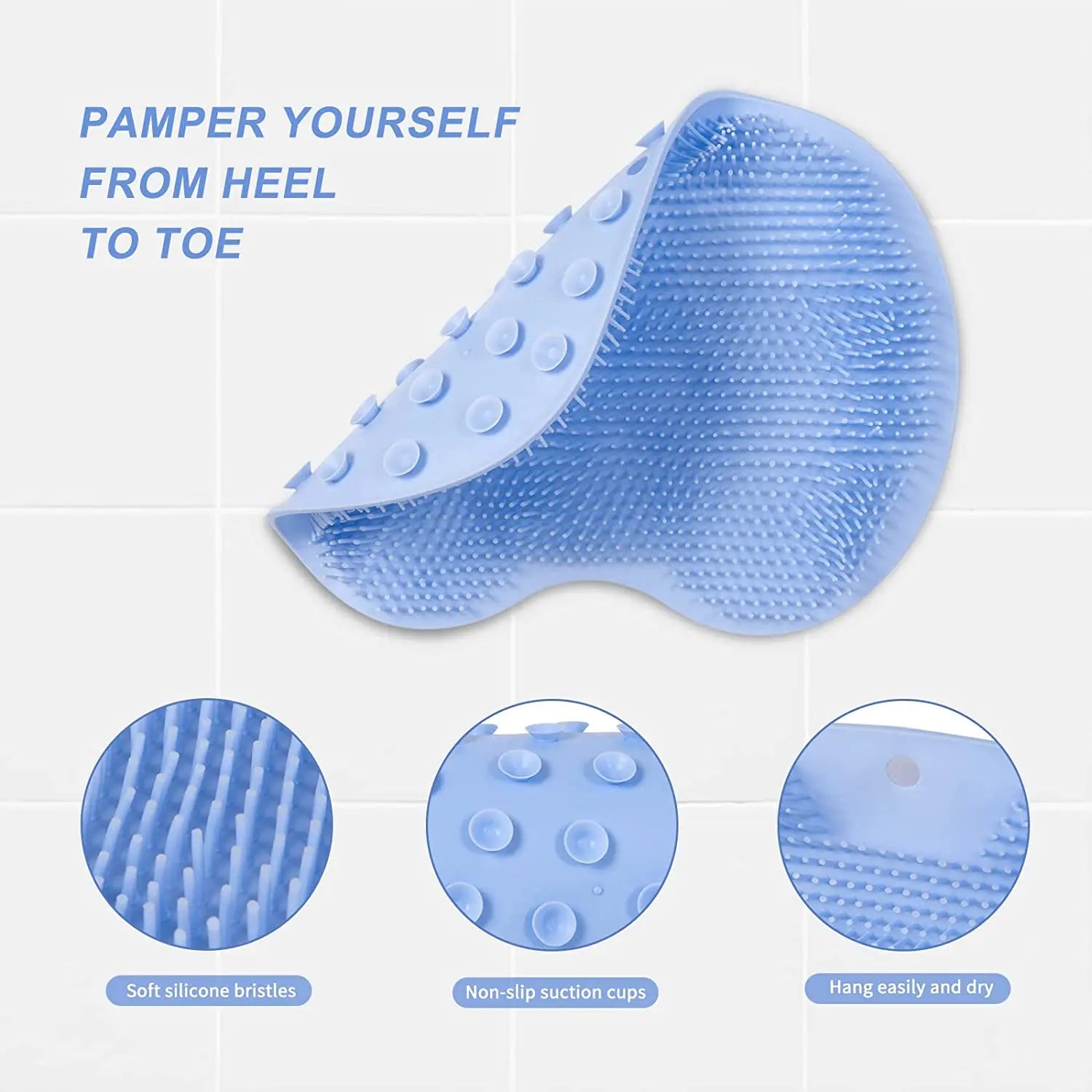 Silicone Foot & Back Body Sucker Wall Mat Shower Scrubber