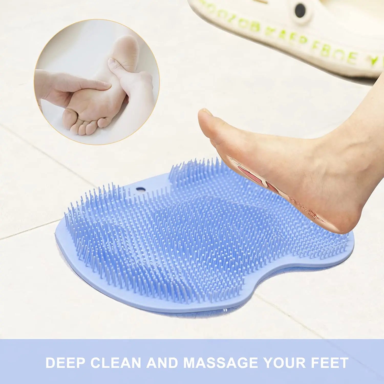 Silicone Foot & Back Body Sucker Wall Mat Shower Scrubber