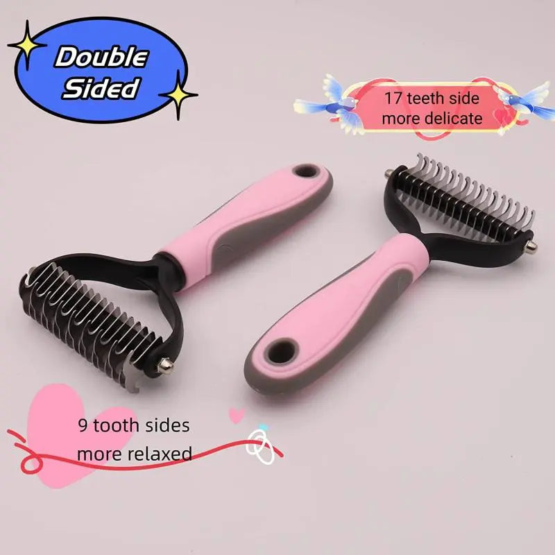 Hair Removal Comb Brush Double sided Shedding Tools For Pets