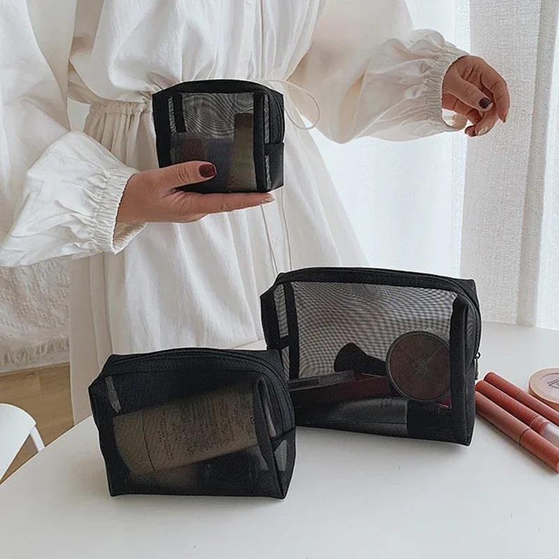 Mesh Transparent Cosmetic Organizer Bag Makeup Storage Pouch