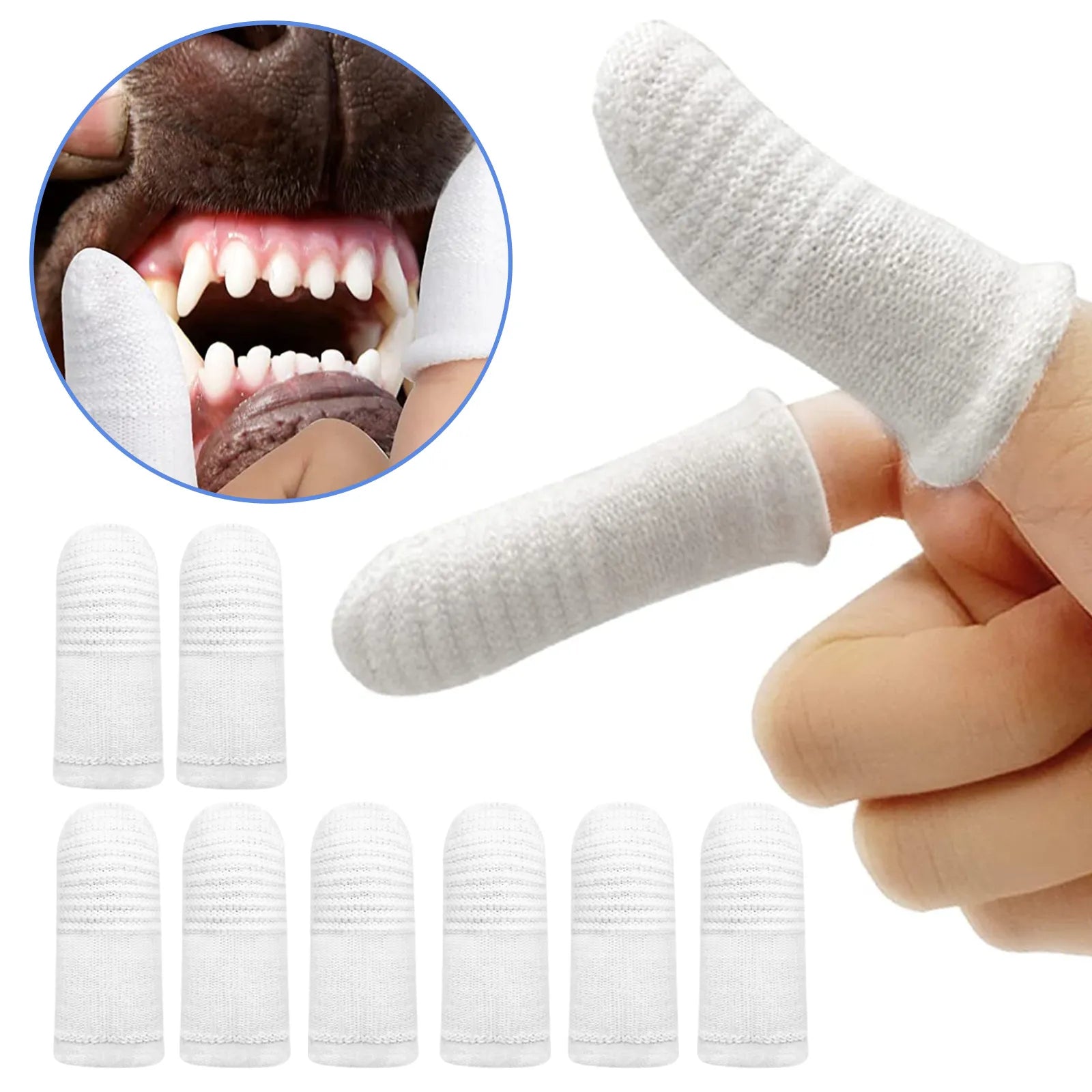 Two-finger Brushing Finger Cots Oral Cleaning Tool Finger Toothbrush For Pets