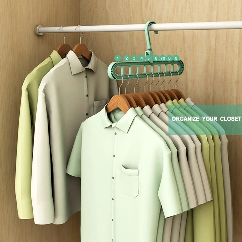 Space Saving Clothes Hanger Racks With 9 Ports Clothes Hangers