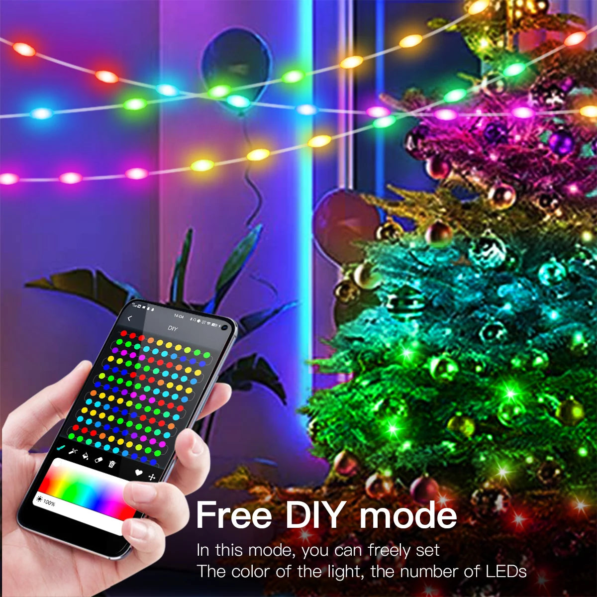 APP RGBIC Bluetooth Addressable Fairy Lights 5V LED Sting Light