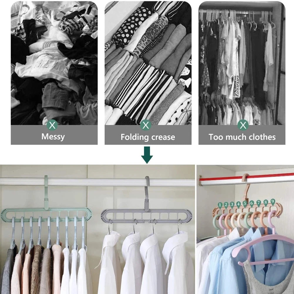 Space Saving Clothes Hanger Racks With 9 Ports Clothes Hangers