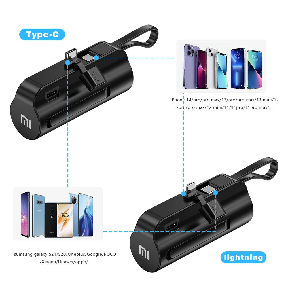 Xiaomi MIJIA  2 in 1 Power Bank 10000mAh Built in Cable Portable Charger For iPhone Samsung Xiaomi