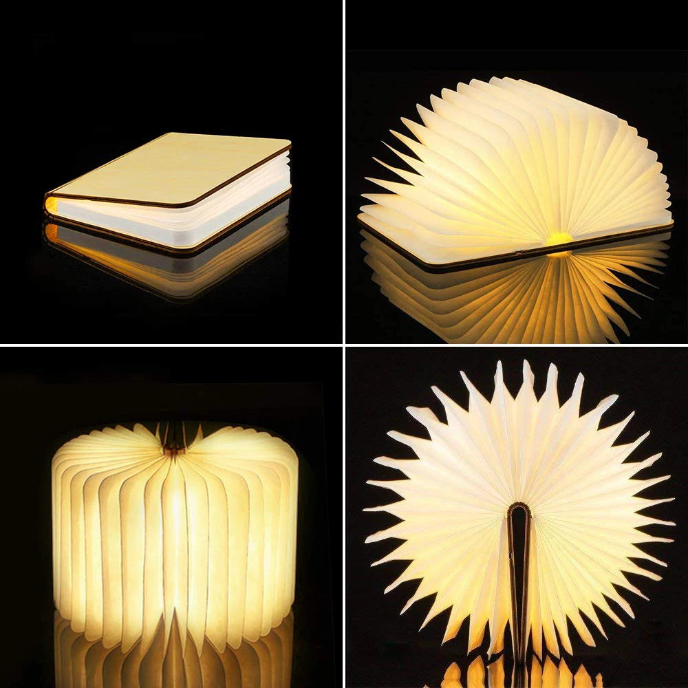 USB Rechargeable Led Night Light 3D Flod Book Lamp