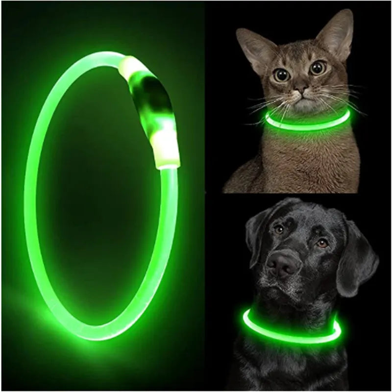 Led Light Rechargeable Detachable Glowing Luminous  Dog And Cat Collar