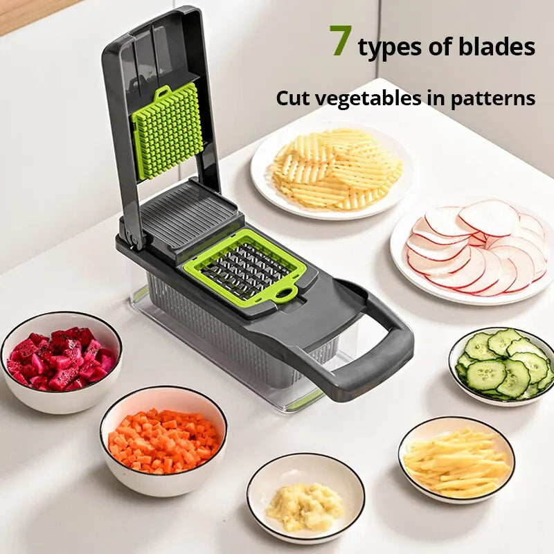 12 in 1 Multifunctional Vegetable Slicer With Basket