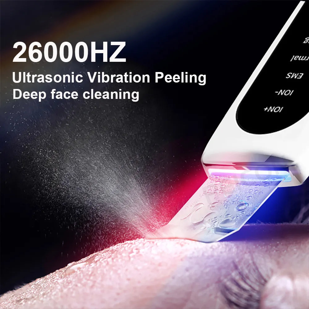 Ultrasonic Ion Skin Scrubber Blackhead Remover Deep Face Cleaning Tool