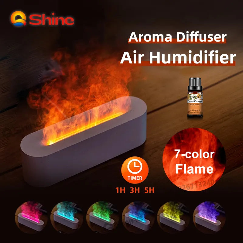 Flame Aroma Ultrasonic Cool Mist Essential Oil Diffuser