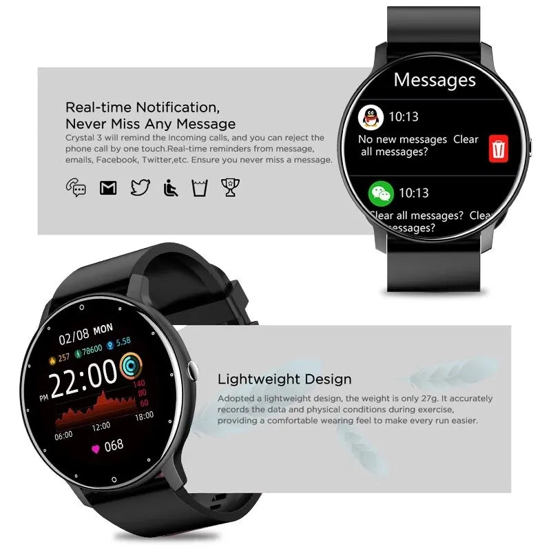 Smart Watch Real-time Activity Tracker Heart Rate Monitor Sports Smart Watch