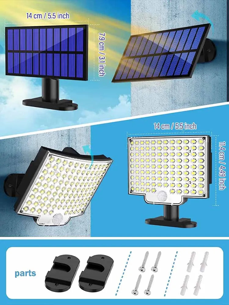 106LED Solar Light Outdoor Waterproof with Motion Sensor Floodlight