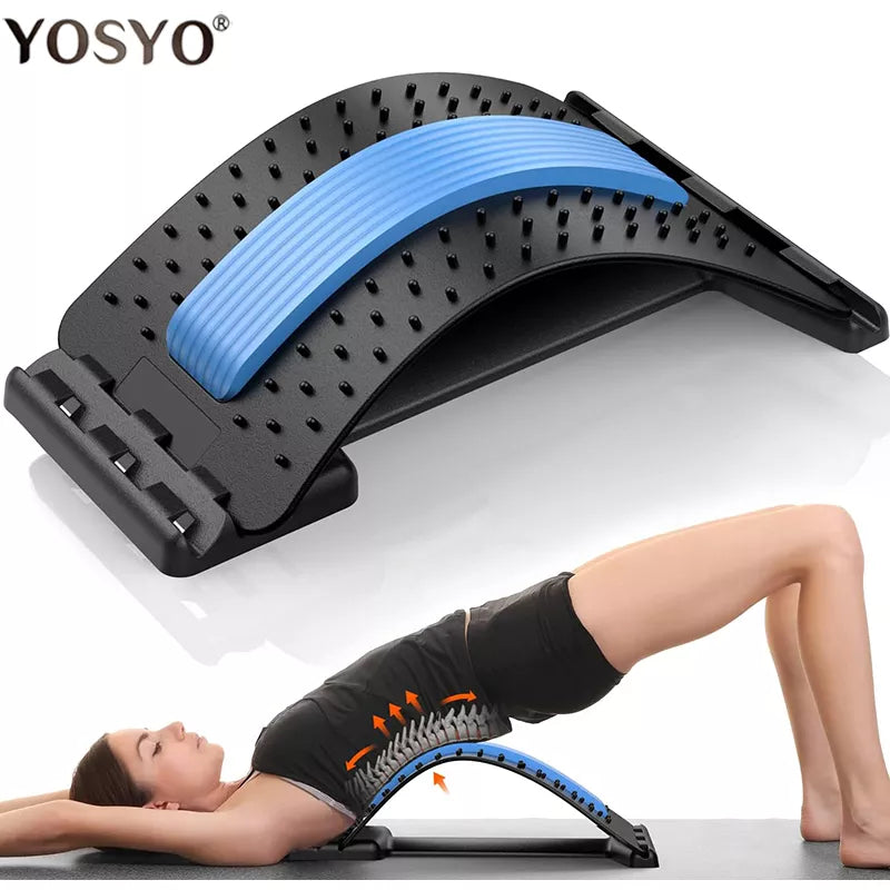 Multi-Level Adjustable Back Stretcher Magnetotherapy Support Pain Relief Massager