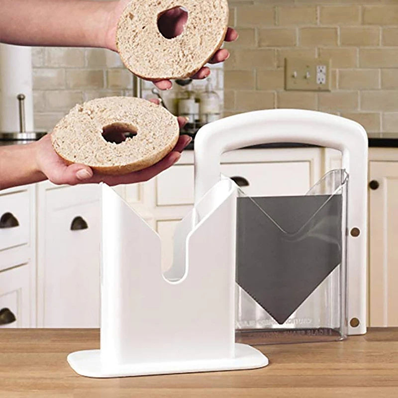 Bagel Guillotine With Stainless Steel Blade Universal Bread Slicer