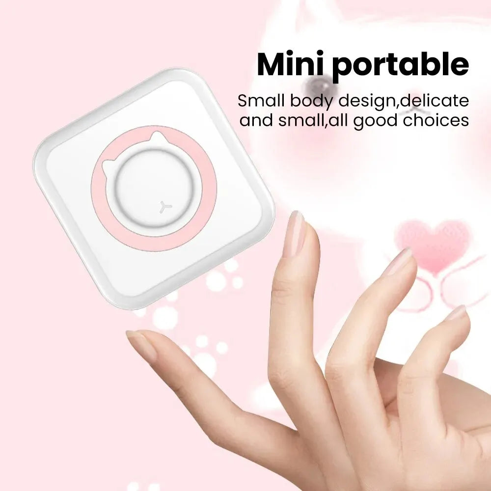 Mini Thermal Stickers Paper Inkless Bluetooth Portable Label Printer