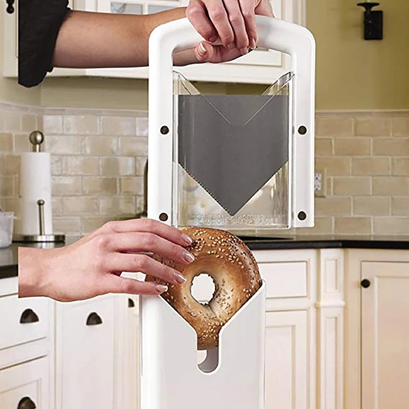 Bagel Guillotine With Stainless Steel Blade Universal Bread Slicer