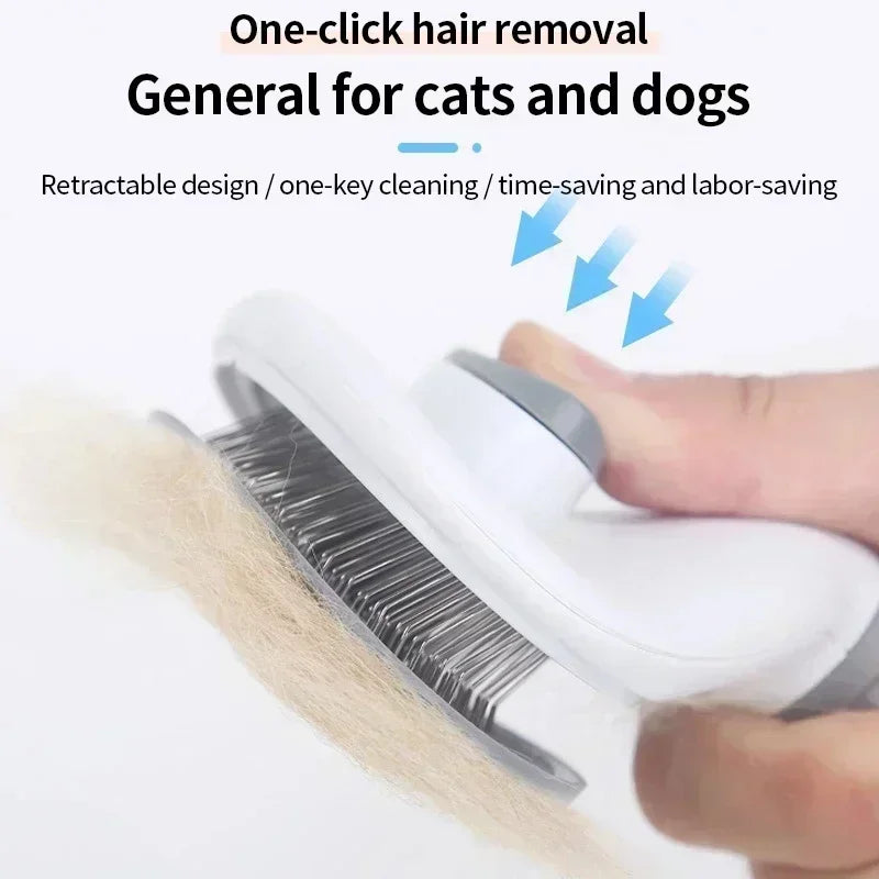 Non-slip Stainless Steel Pet Hair Removal Grooming Brush