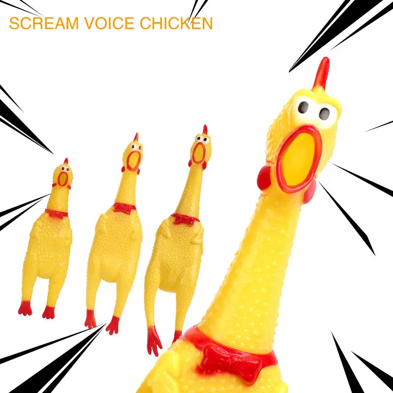 Squeaky Rubber Screaming Chicken Toys For Dogs