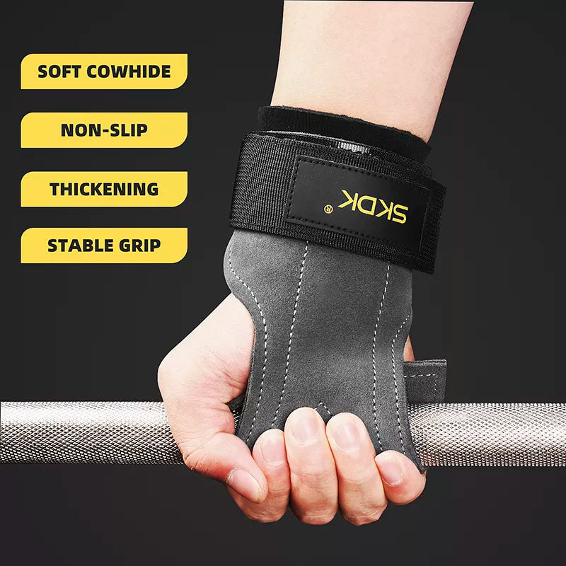 SKDK Gym Grips Palm Guards Cowhide Palm Protector Workout Gloves Grips