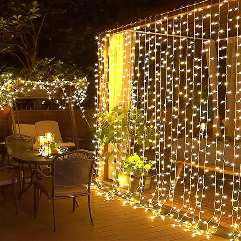 Garland LED Curtain Icicle String Light Fairy Lighting Decoration